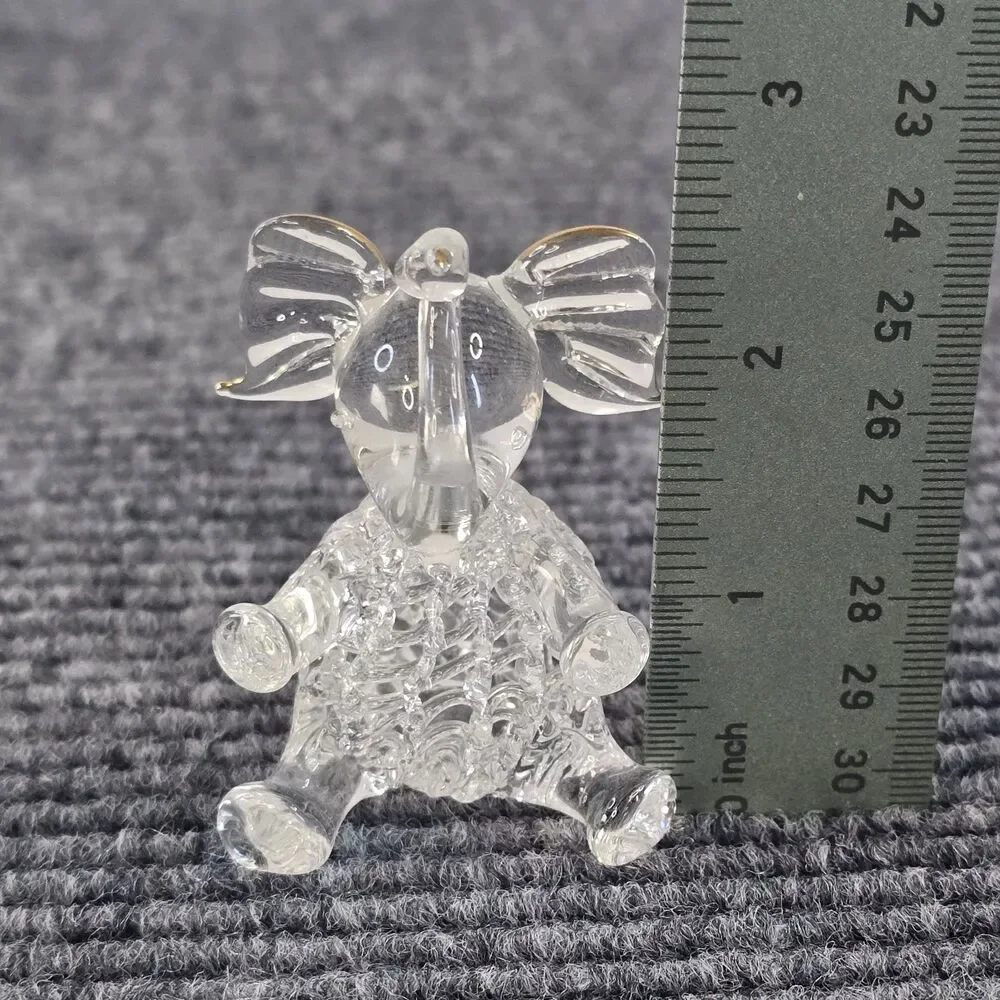 Miniature Elephant Glass Figure Sculpture Pier 1 Imports Keyara 2.5 Inches